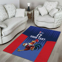 France Rugby Custom Area Rug Come on Les Bleus Blue Style