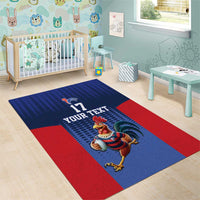France Rugby Custom Area Rug Come on Les Bleus Blue Style