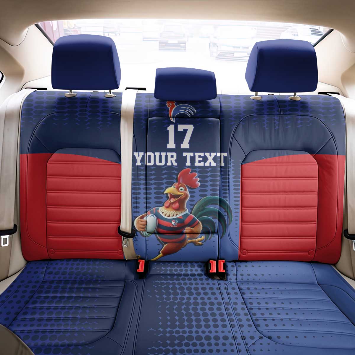 France Rugby Custom Back Car Seat Cover Come on Les Bleus Blue Style