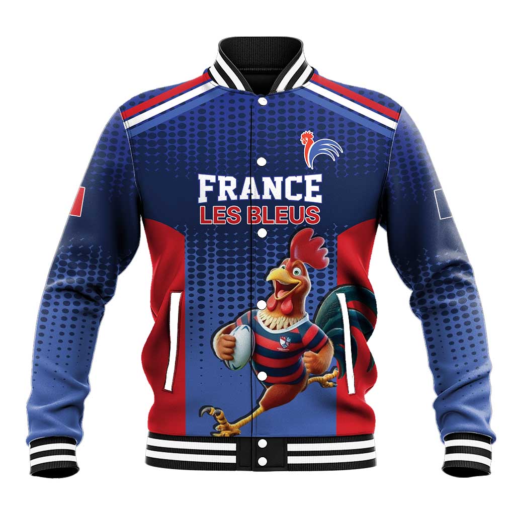 France Rugby Custom Baseball Jacket Come on Les Bleus Blue Style