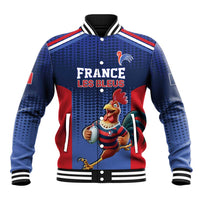 France Rugby Custom Baseball Jacket Come on Les Bleus Blue Style