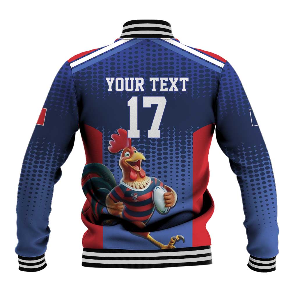 France Rugby Custom Baseball Jacket Come on Les Bleus Blue Style