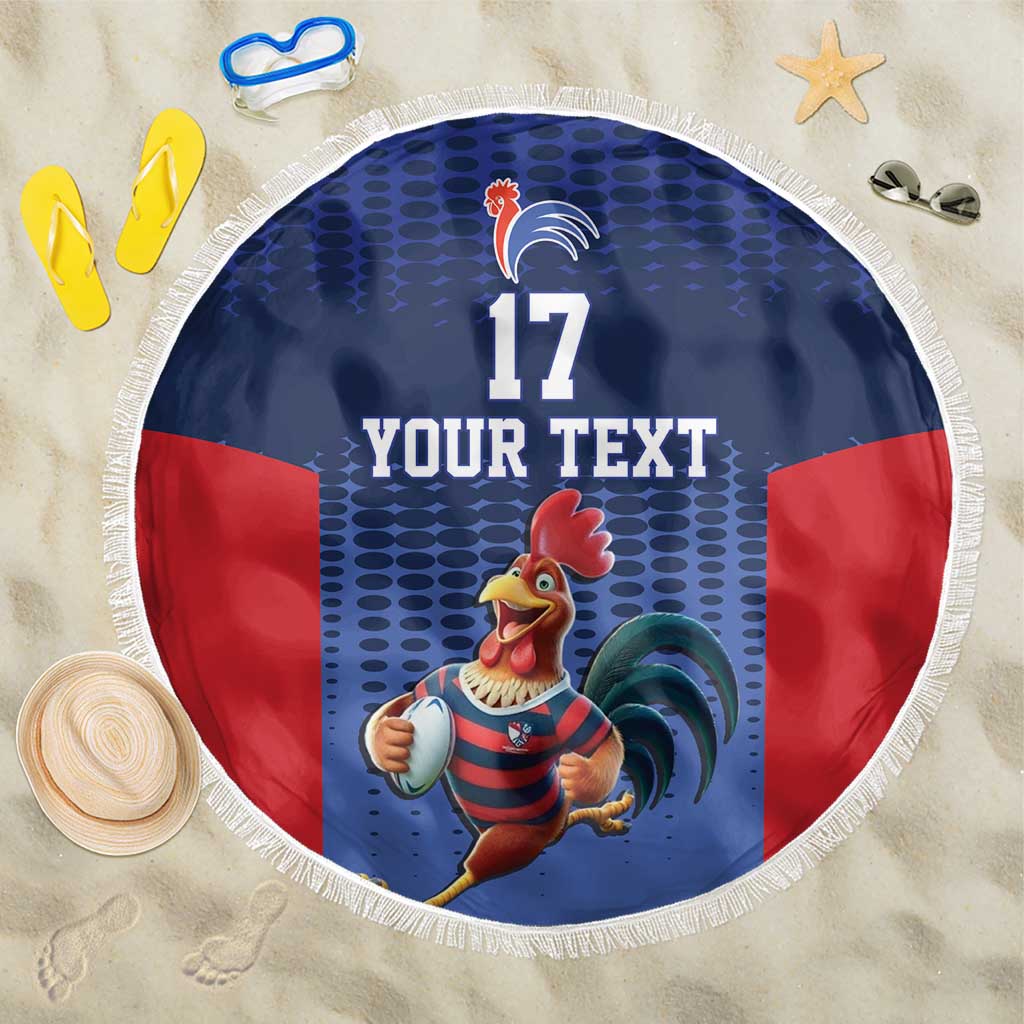 France Rugby Custom Beach Blanket Come on Les Bleus Blue Style