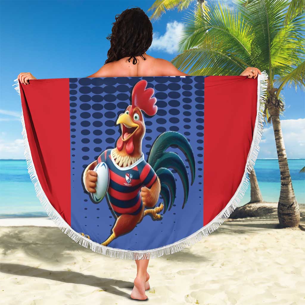 France Rugby Custom Beach Blanket Come on Les Bleus Blue Style