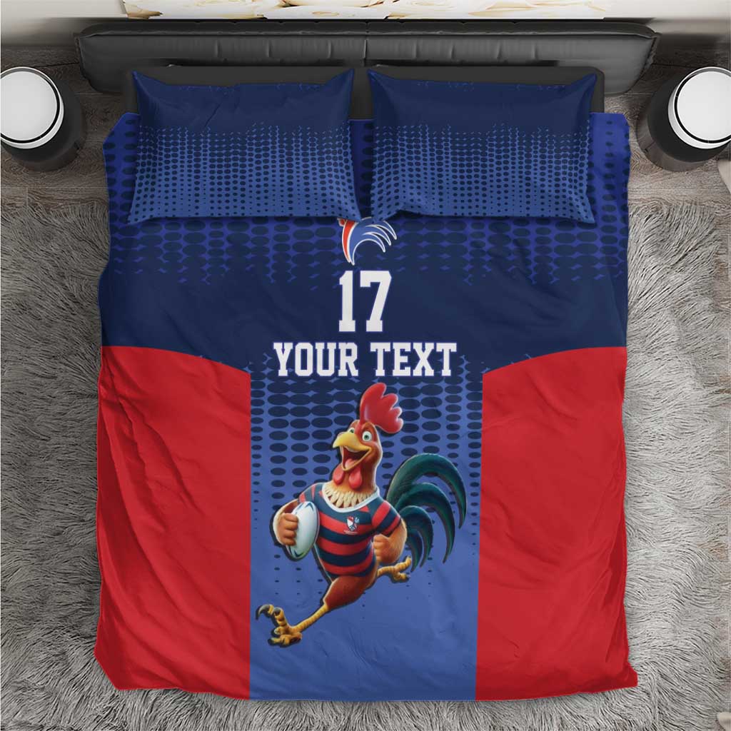 France Rugby Custom Bedding Set Come on Les Bleus Blue Style