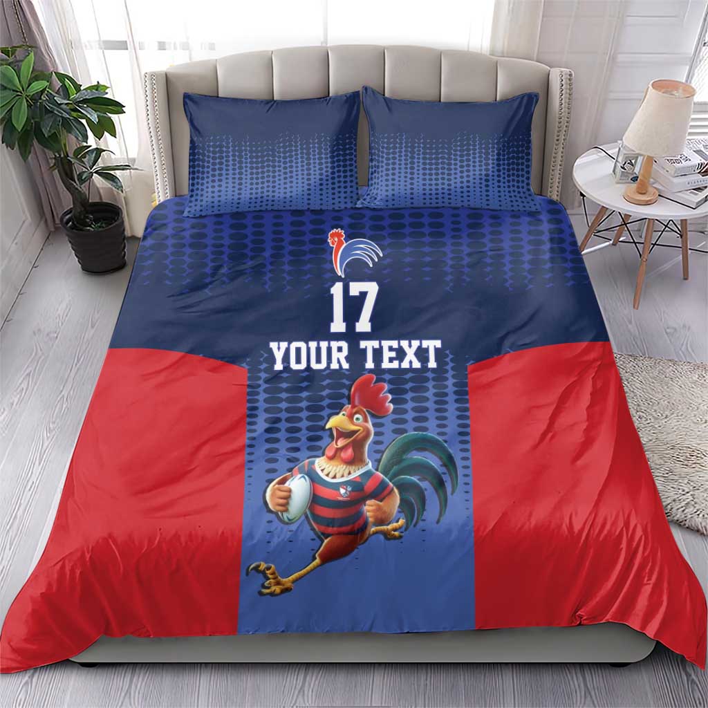 France Rugby Custom Bedding Set Come on Les Bleus Blue Style