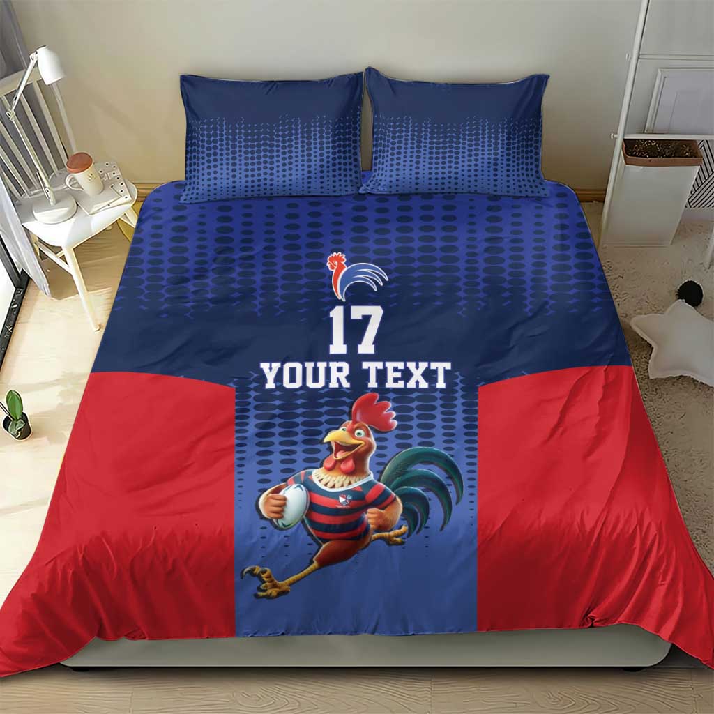 France Rugby Custom Bedding Set Come on Les Bleus Blue Style