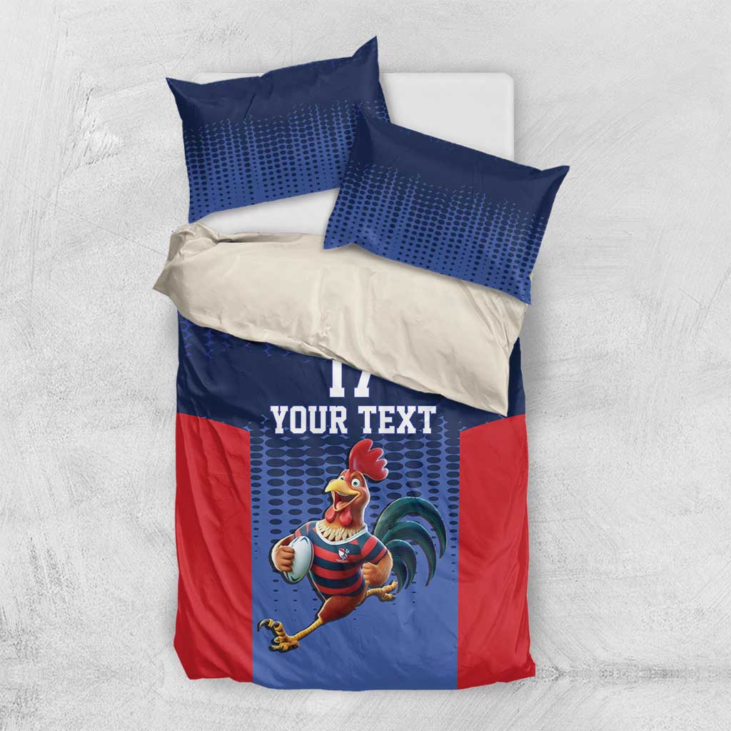 France Rugby Custom Bedding Set Come on Les Bleus Blue Style