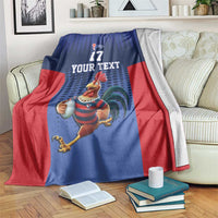 France Rugby Custom Blanket Come on Les Bleus Blue Style