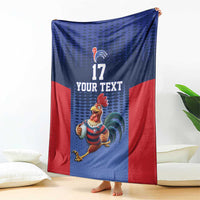 France Rugby Custom Blanket Come on Les Bleus Blue Style