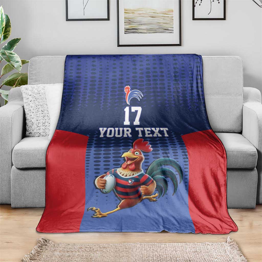 France Rugby Custom Blanket Come on Les Bleus Blue Style