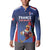 France Rugby Custom Button Sweatshirt Come on Les Bleus Blue Style