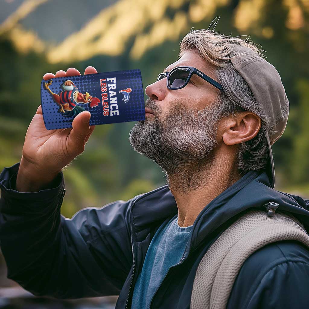 France Rugby Custom 4 in 1 Can Cooler Tumbler Come on Les Bleus Blue Style