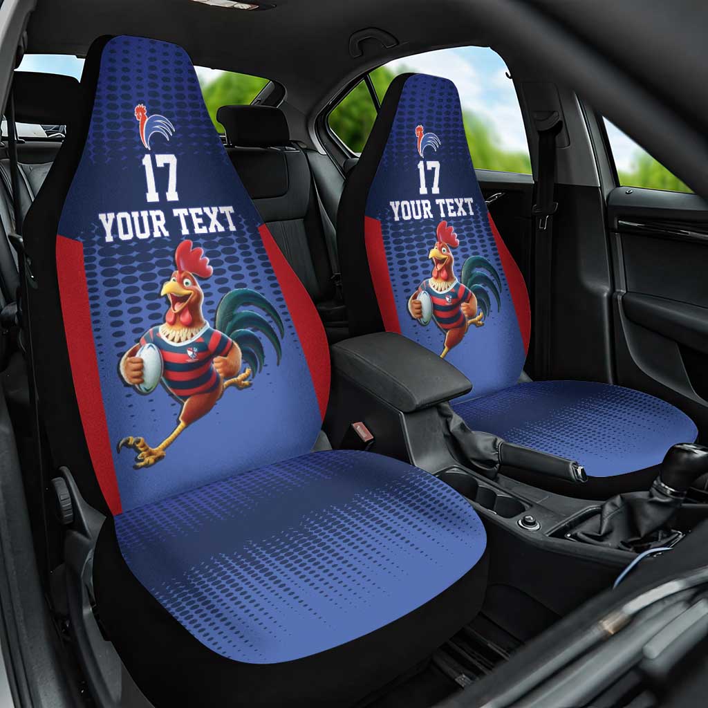 France Rugby Custom Car Seat Cover Come on Les Bleus Blue Style