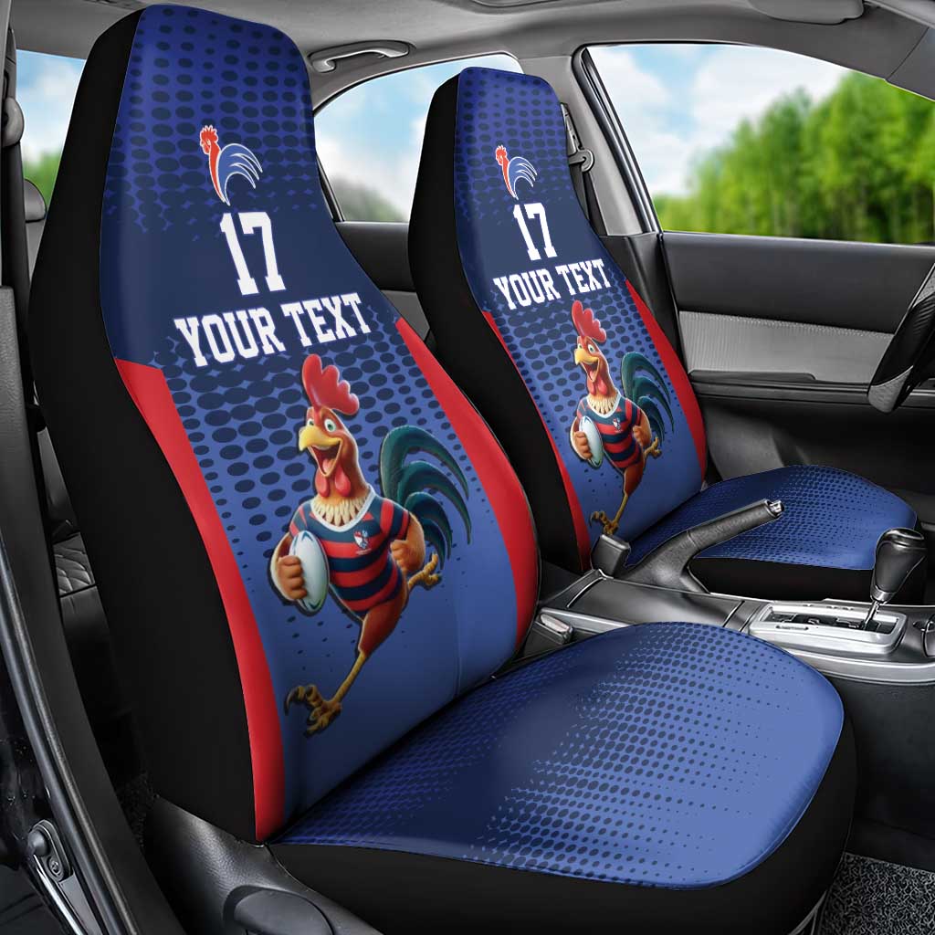 France Rugby Custom Car Seat Cover Come on Les Bleus Blue Style