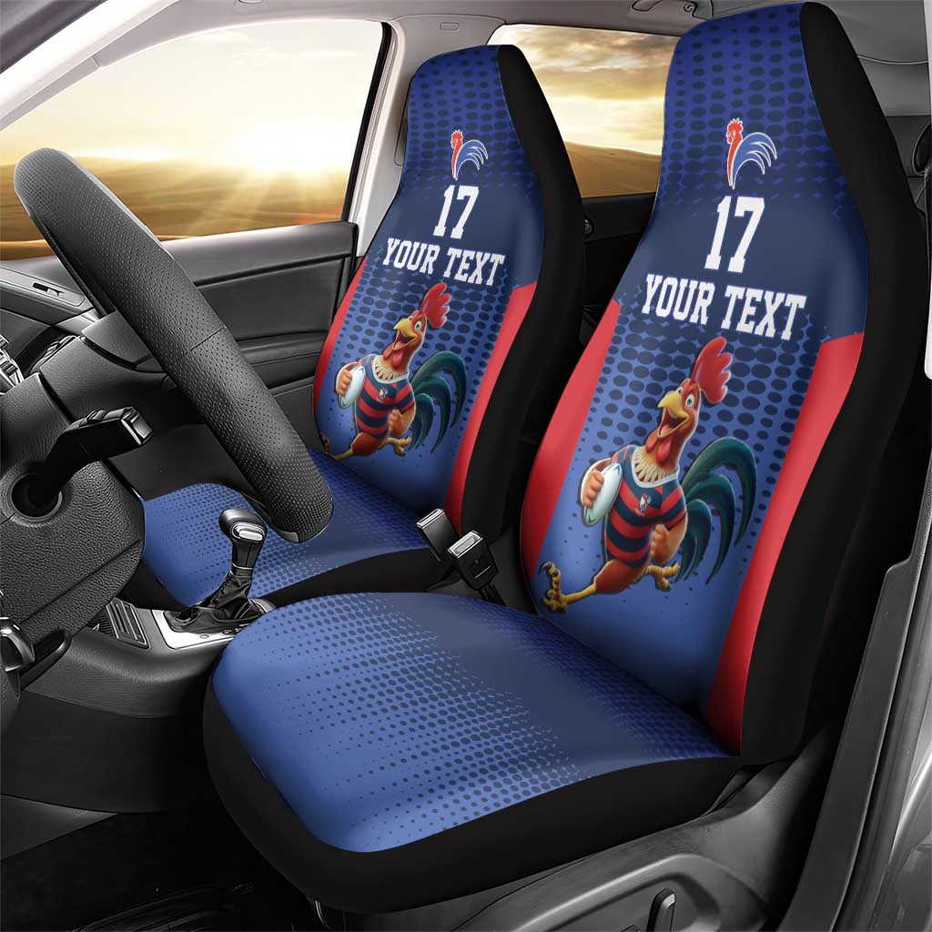 France Rugby Custom Car Seat Cover Come on Les Bleus Blue Style