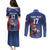 France Rugby Custom Couples Matching Puletasi and Long Sleeve Button Shirt Come on Les Bleus Blue Style