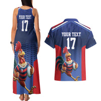 France Rugby Custom Couples Matching Tank Maxi Dress and Hawaiian Shirt Come on Les Bleus Blue Style