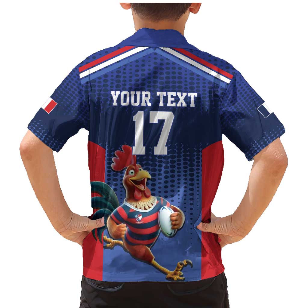 France Rugby Custom Family Matching Mermaid Dress and Hawaiian Shirt Come on Les Bleus Blue Style