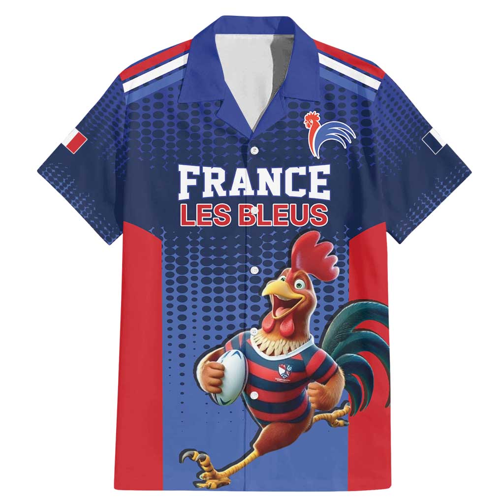 France Rugby Custom Family Matching Mermaid Dress and Hawaiian Shirt Come on Les Bleus Blue Style