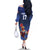 France Rugby Custom Family Matching Off The Shoulder Long Sleeve Dress and Hawaiian Shirt Come on Les Bleus Blue Style