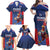 France Rugby Custom Family Matching Off Shoulder Maxi Dress and Hawaiian Shirt Come on Les Bleus Blue Style