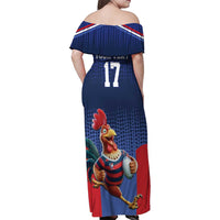France Rugby Custom Family Matching Off Shoulder Maxi Dress and Hawaiian Shirt Come on Les Bleus Blue Style