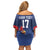 France Rugby Custom Family Matching Off Shoulder Short Dress and Hawaiian Shirt Come on Les Bleus Blue Style