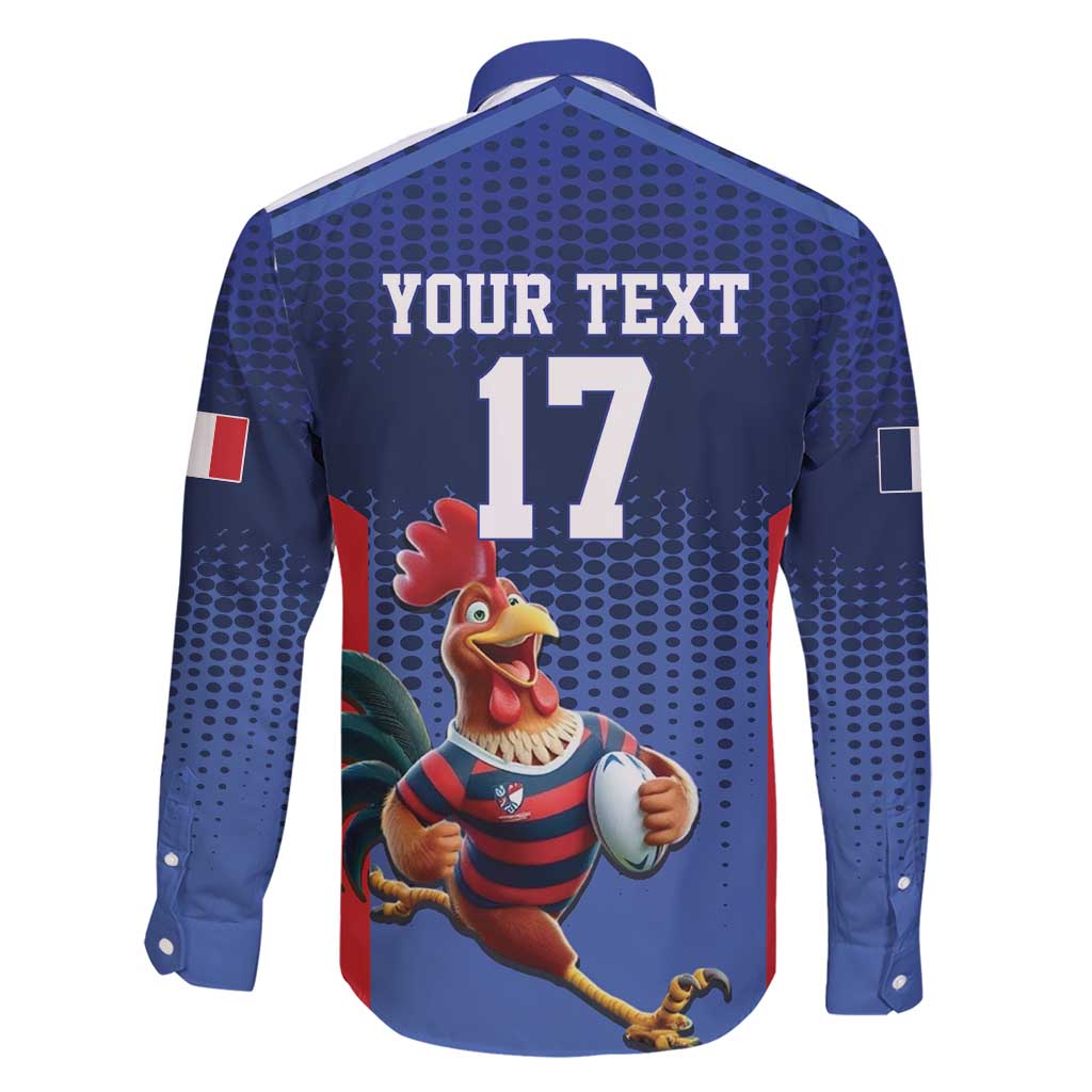 France Rugby Custom Family Matching Short Sleeve Bodycon Dress and Hawaiian Shirt Come on Les Bleus Blue Style