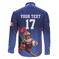 France Rugby Custom Family Matching Short Sleeve Bodycon Dress and Hawaiian Shirt Come on Les Bleus Blue Style