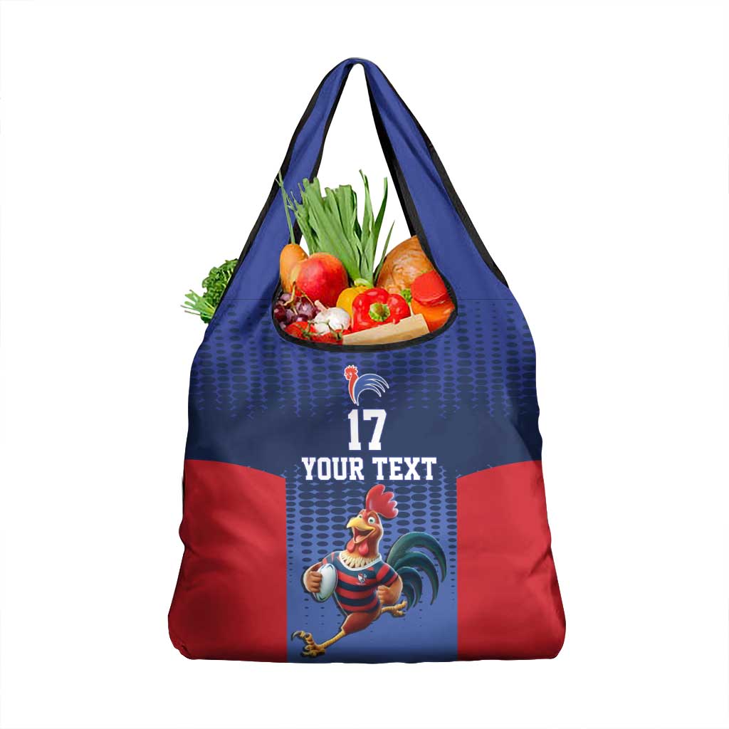 France Rugby Custom Grocery Bag Come on Les Bleus Blue Style