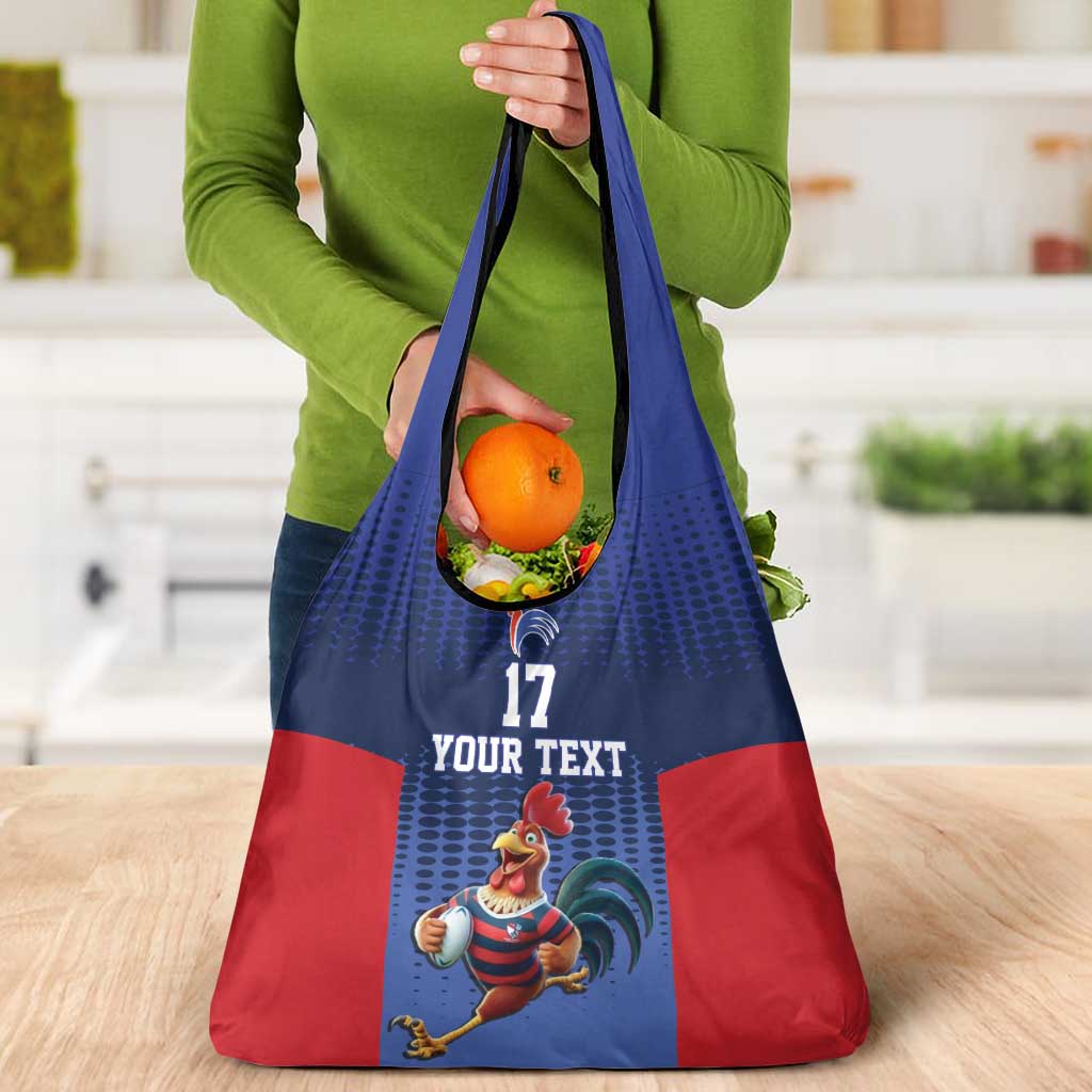France Rugby Custom Grocery Bag Come on Les Bleus Blue Style