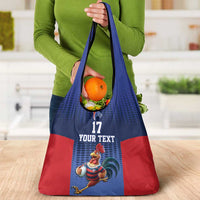 France Rugby Custom Grocery Bag Come on Les Bleus Blue Style