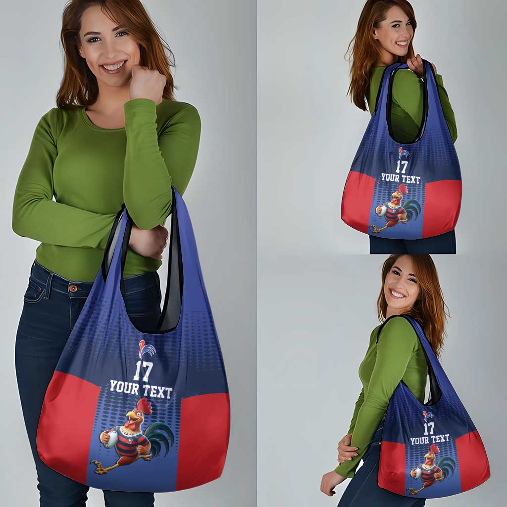 France Rugby Custom Grocery Bag Come on Les Bleus Blue Style