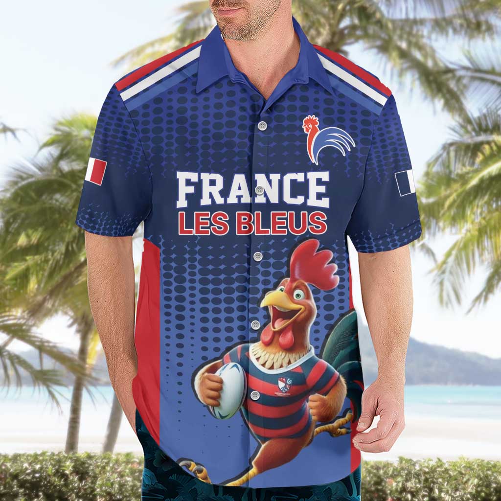 France Rugby Custom Hawaiian Shirt Come on Les Bleus Blue Style