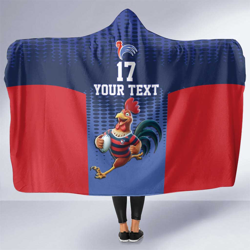 France Rugby Custom Hooded Blanket Come on Les Bleus Blue Style