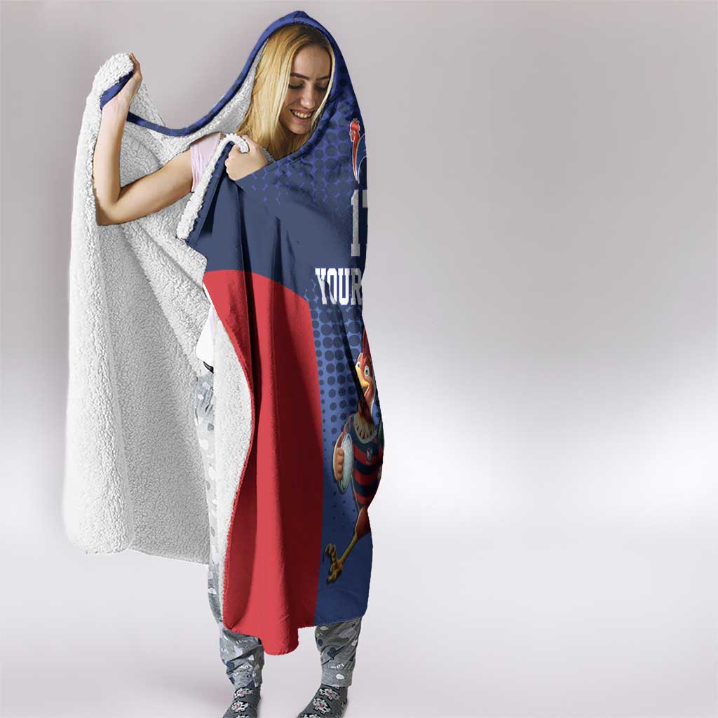 France Rugby Custom Hooded Blanket Come on Les Bleus Blue Style