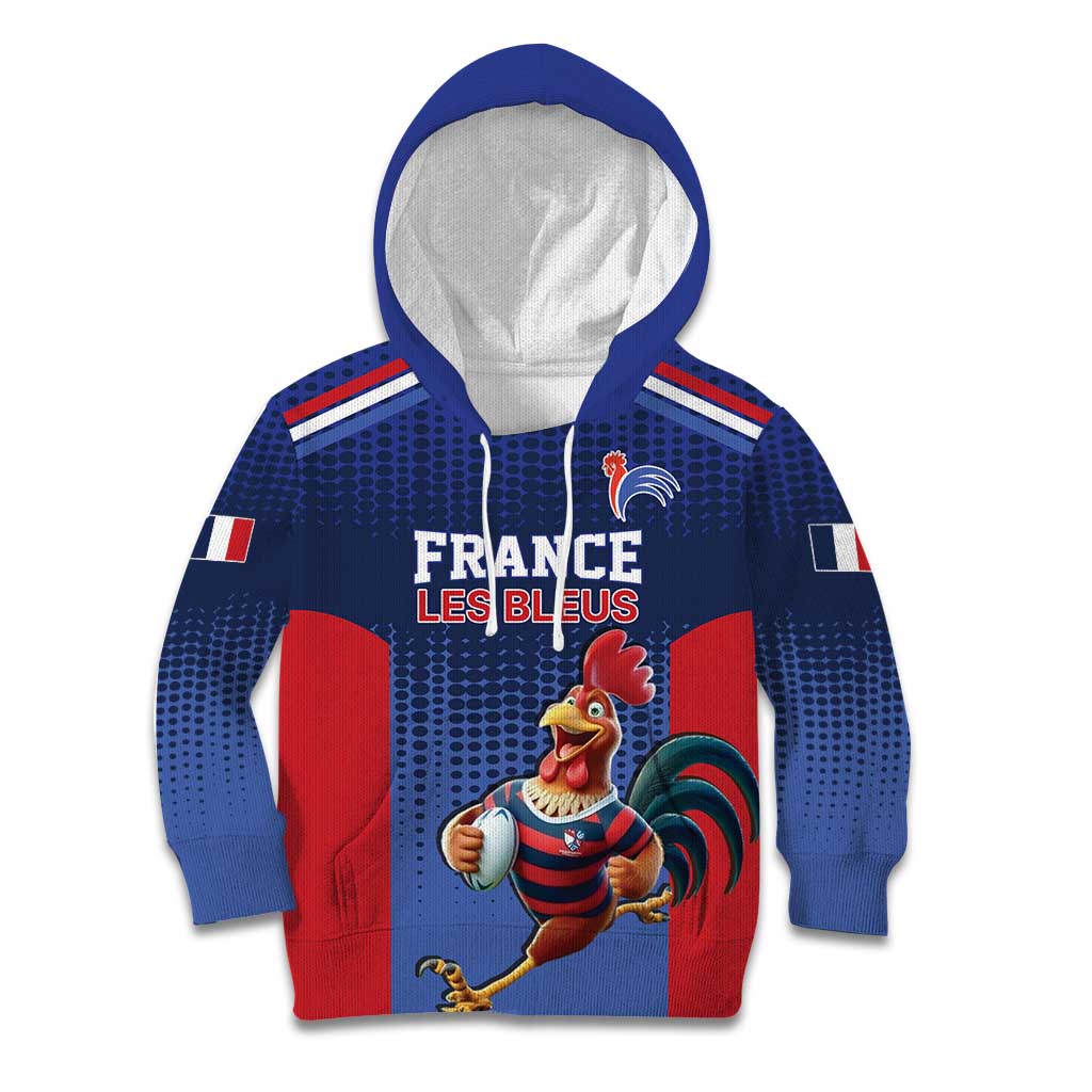 France Rugby Custom Kid Hoodie Come on Les Bleus Blue Style