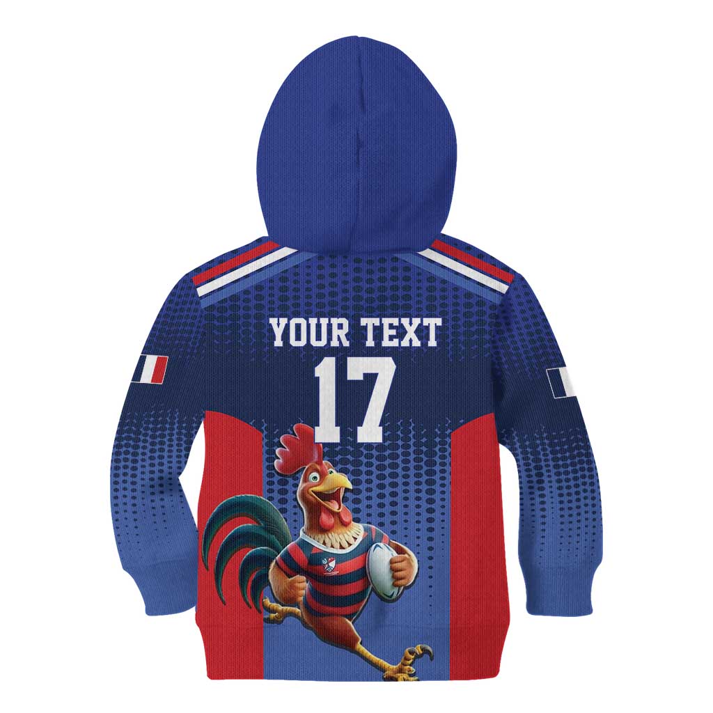 France Rugby Custom Kid Hoodie Come on Les Bleus Blue Style