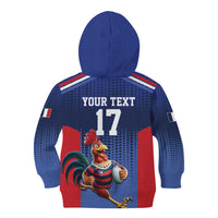 France Rugby Custom Kid Hoodie Come on Les Bleus Blue Style