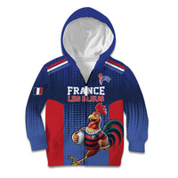 France Rugby Custom Kid Hoodie Come on Les Bleus Blue Style