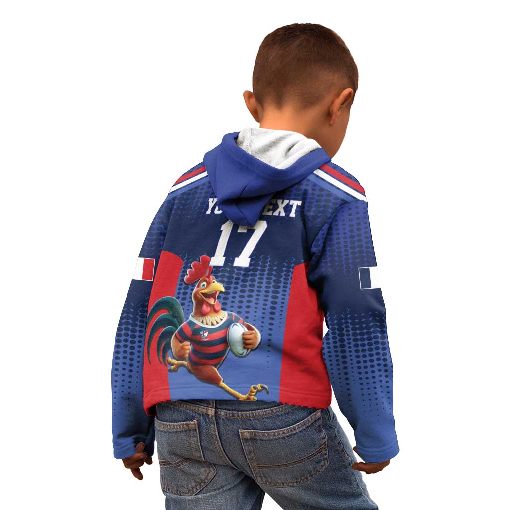 France Rugby Custom Kid Hoodie Come on Les Bleus Blue Style