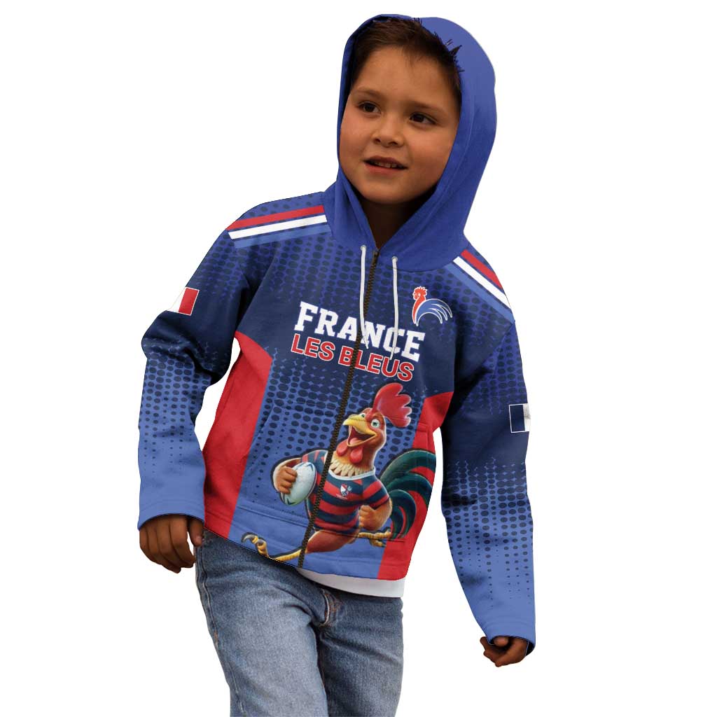 France Rugby Custom Kid Hoodie Come on Les Bleus Blue Style