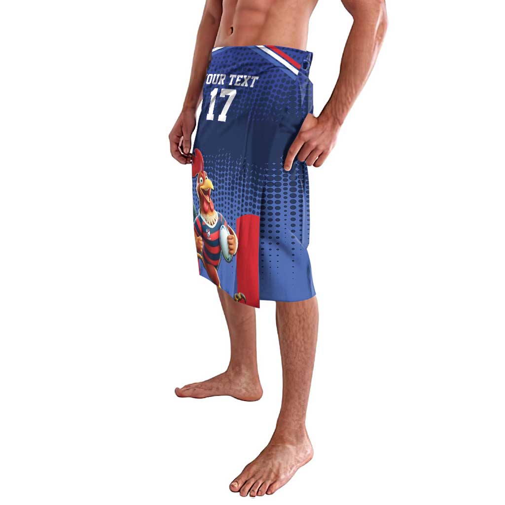 France Rugby Custom Lavalava Come on Les Bleus Blue Style