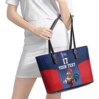 France Rugby Custom Leather Tote Bag Come on Les Bleus Blue Style