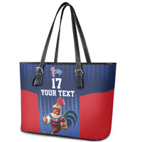 France Rugby Custom Leather Tote Bag Come on Les Bleus Blue Style
