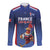 France Rugby Custom Long Sleeve Button Shirt Come on Les Bleus Blue Style