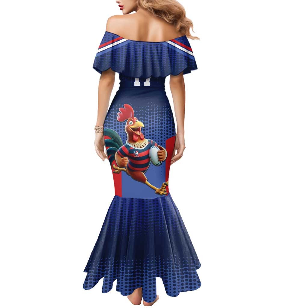 France Rugby Custom Mermaid Dress Come on Les Bleus Blue Style