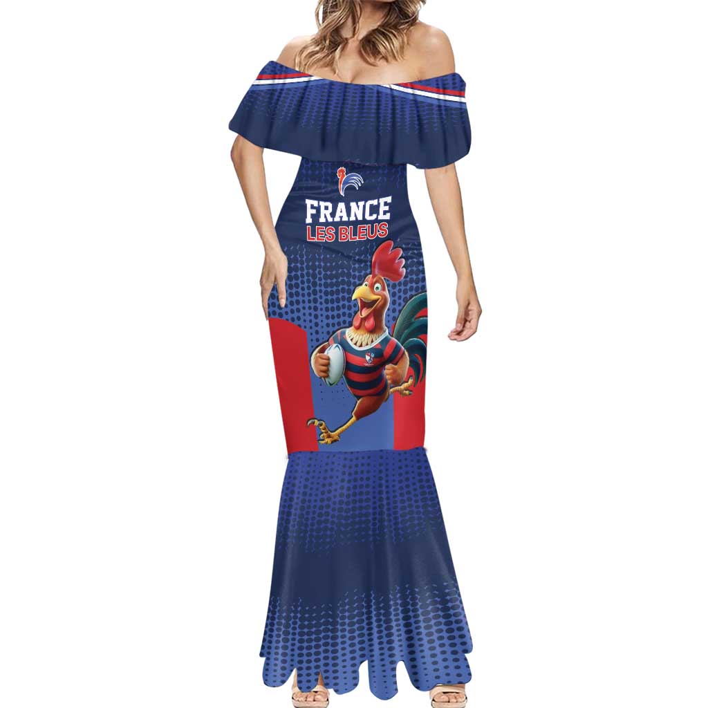 France Rugby Custom Mermaid Dress Come on Les Bleus Blue Style