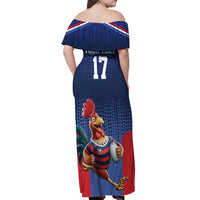 France Rugby Custom Off Shoulder Maxi Dress Come on Les Bleus Blue Style